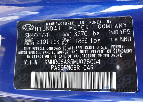 2021 Hyundai Venue Sel from USA, damaged, VIN KMHRC8A35MU076054